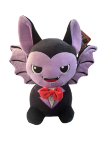 Purple Vampire Bat Plush with Red Bow Tie