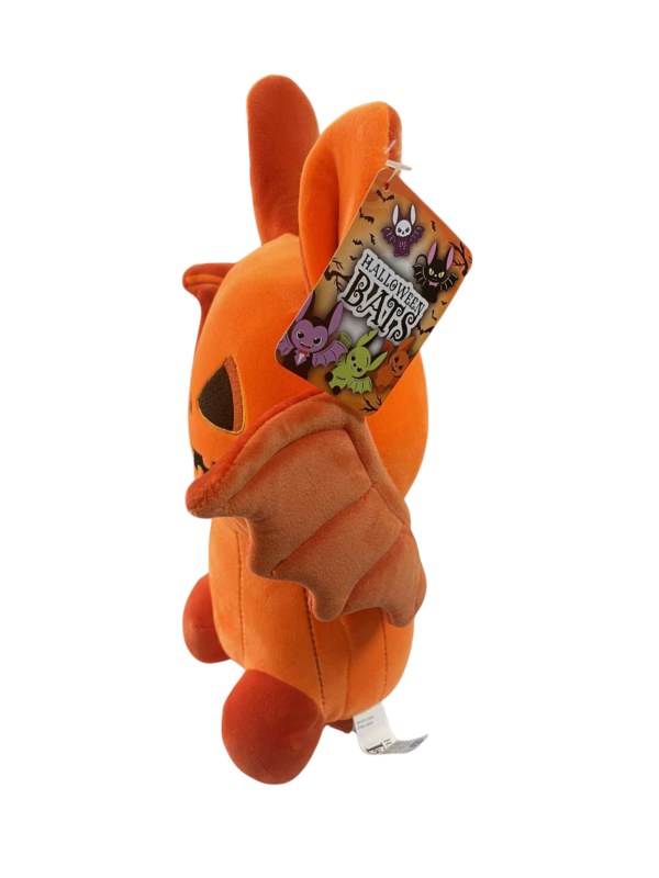 Orange Pumpkin Jack-O’Lantern Bat Plush - Image 2