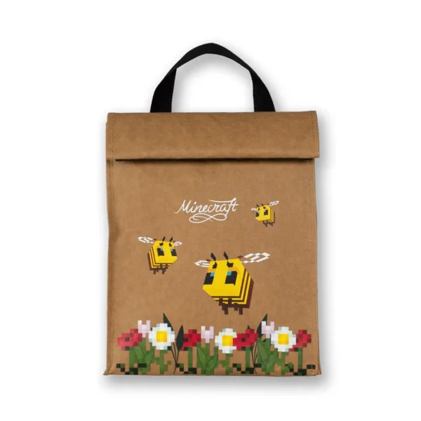 Minecraft Bees Insulated Folded Lunch Bag