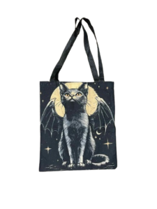 Gothic Bat Cat Tote Bag